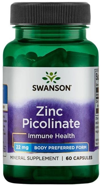 Swanson Vitamins & Minerals Zinc Picolinate Body Preferred Form, 22mg - 60 caps