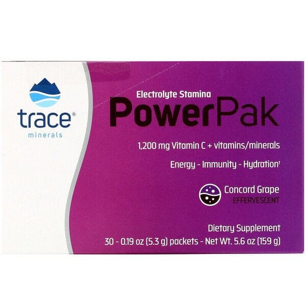 Trace Minerals Electrolyte Stamina Power Pak, Concord Grape - 30 packets