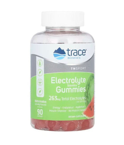 Trace Minerals Nootropics & Supplements Electrolyte Stamina Gummies, Watermelon - 90 gummies