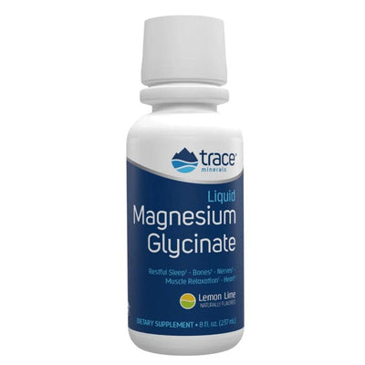 Trace Minerals Nootropics & Supplements Liquid Magnesium Glycinate, Lemon Lime - 237 ml.