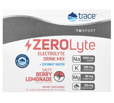 Trace Minerals ZEROLyte, Salty Berry Lemonade - 30 packets