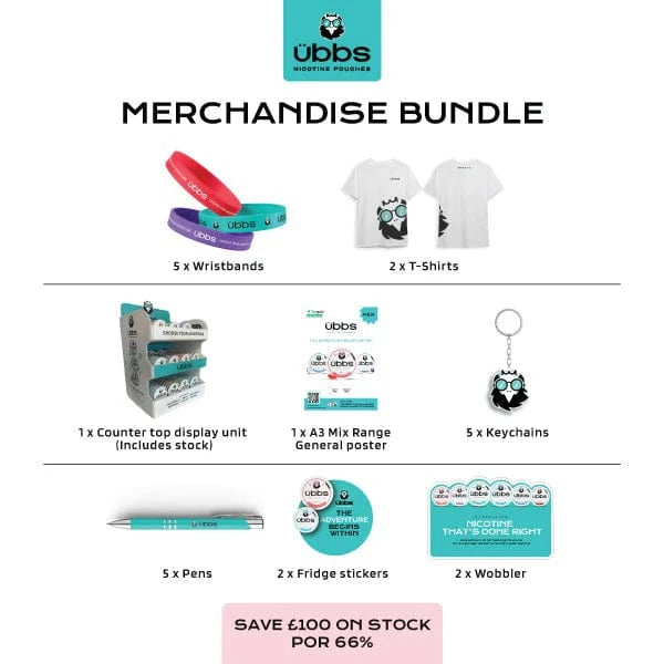Übbs Smoking Products 6mg 11mg 14mg Ubbs Nicotine Pouches CDU Bundle + 120 Units Set