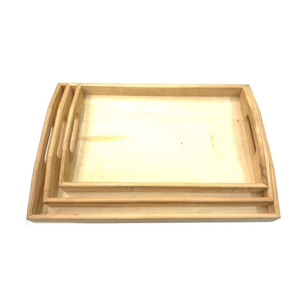 Unbranded Food, Beverages & Tobacco Wooden Rolling Tray Set (3 Pack)