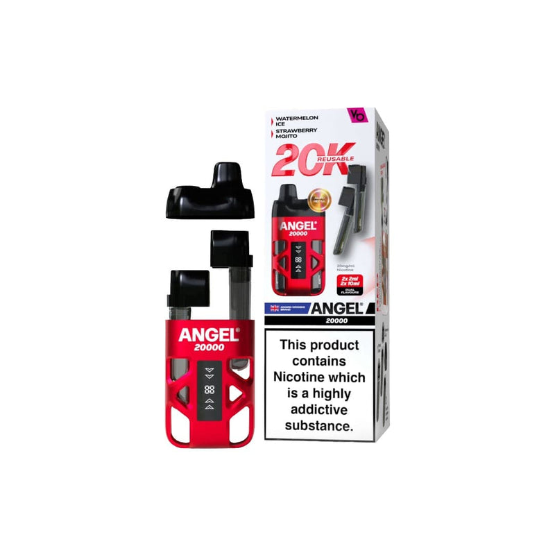 Vapes Bars Vaping Products 20mg Angel 20000 by Vapes Bars Duel Prefilled Pod Vape Kit 20000 Puffs