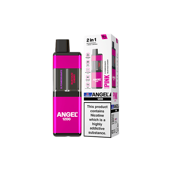 Vapes Bars Vaping Products Pink Edition 20mg Angel 1200 2in1 By Vapes Bar Dual Prefilled Pod Kit 1200 Puffs