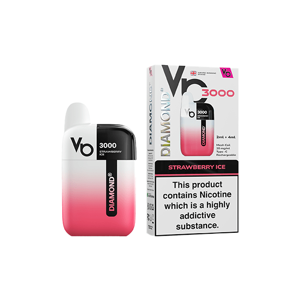Vapes Bars Vaping Products Strawberry Ice Vapes Bar Diamond 3000 20mg Pod Vape Kit 3000 Puffs