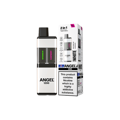 Vapes Bars Vaping Products White Edition 20mg Angel 1200 2in1 By Vapes Bar Dual Prefilled Pod Kit 1200 Puffs