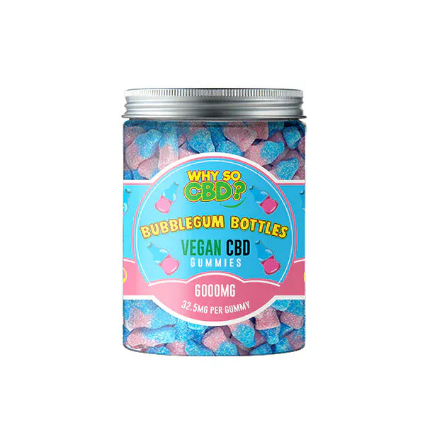 Why So CBD CBD Products Bubblegum Bottles Why So CBD? 6000mg Broad Spectrum CBD Large Vegan Gummies - 11 Flavours
