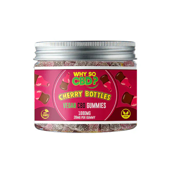 Why So CBD CBD Products Cherry Bottles Why So CBD? 1000mg Broad Spectrum CBD Small Vegan Gummies - 11 Flavours