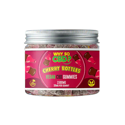 Why So CBD CBD Products Cherry Bottles Why So CBD? 1500mg Broad Spectrum CBD Small Vegan Gummies - 11 Flavours