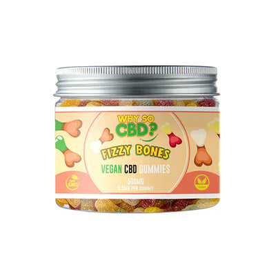 Why So CBD CBD Products Fizzy Bones Why So CBD? 500mg Broad Spectrum CBD Small Vegan Gummies - 11 Flavours