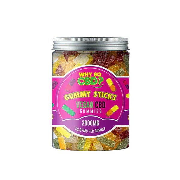 Why So CBD CBD Products Gummy Sticks Why So CBD? 2000mg Broad Spectrum CBD Large Vegan Gummies - 11 Flavours