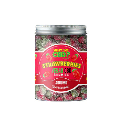 Why So CBD CBD Products Strawberries Why So CBD? 4000mg Broad Spectrum CBD Large Vegan Gummies - 11 Flavours