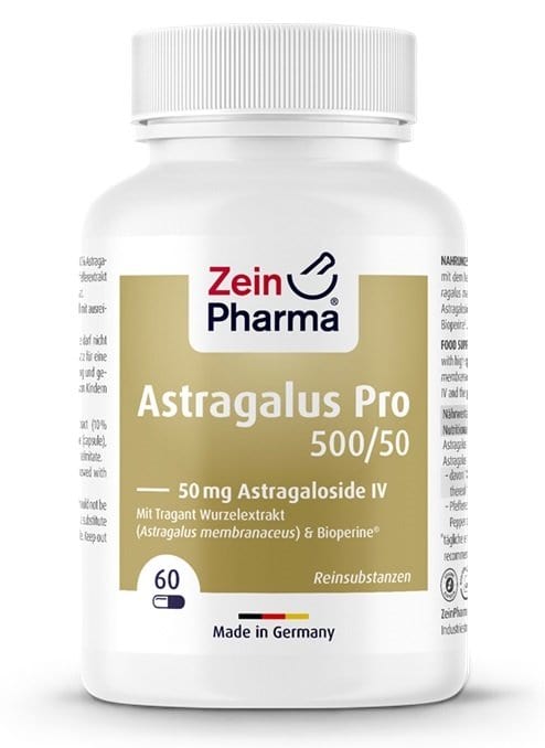 Zein Pharma Nootropics & Supplements Astragalus Pro 500/50, 50mg Astragaloside IV - 60 vcaps