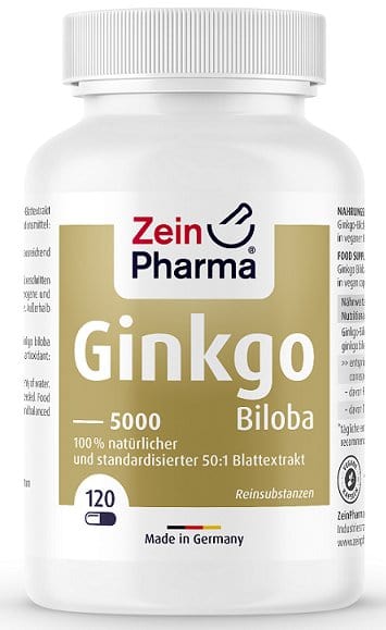 Zein Pharma Nootropics & Supplements Ginkgo Biloba 5000, 100mg - 120 caps