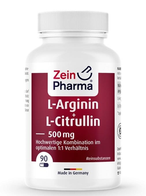 Zein Pharma Nootropics & Supplements L-Arginine + L-Citrulline, 500mg - 90 caps