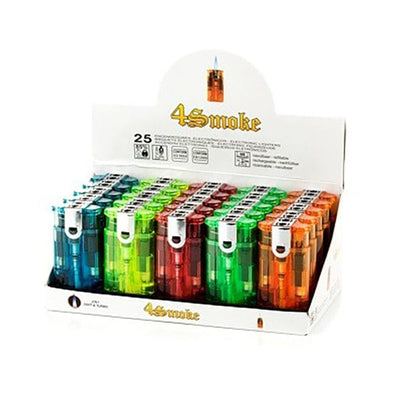 4Smoke Smoking Products 4smoke Double Flame Electronic Lighters (25 Pack)