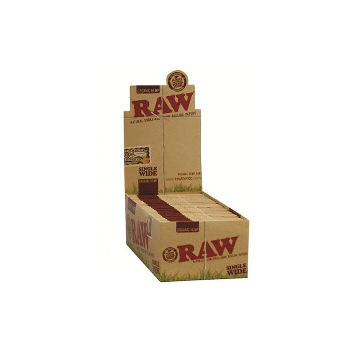 Raw Smoking Products Raw Single Wide Organic Hemp Rolling Papers (50 Pack)