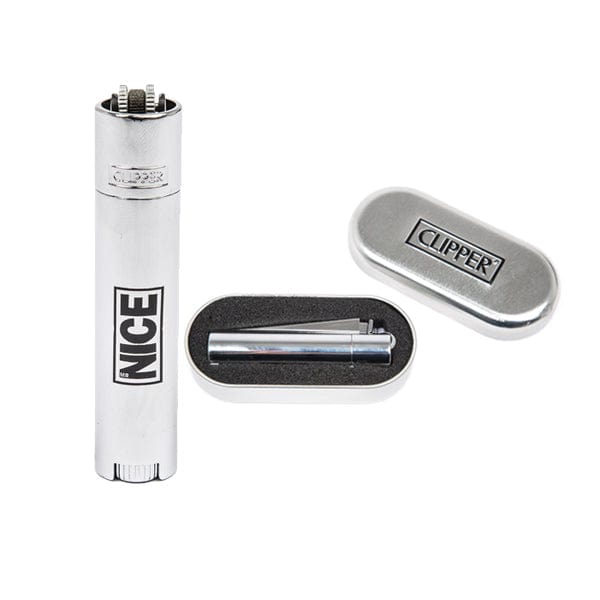 MR Nice Smoking Products Mr.Nice Silver Logo Metal Clipper Lighter