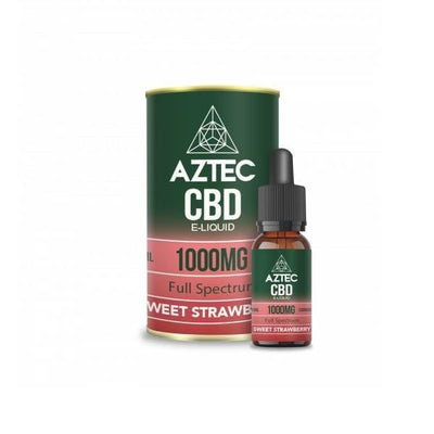 Aztec CBD CBD Products Sweet Strawberry Aztec CBD 1000mg CBD Vaping Liquid 10ml (50PG/50VG)