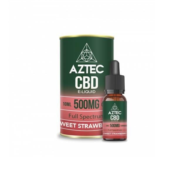 Aztec CBD CBD Products Sweet Strawberry Aztec CBD 500mg CBD Vaping Liquid 10ml (50PG/50VG)