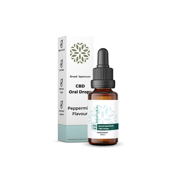 Bnatural CBD Products Bnatural 600mg Broad Spectrum CBD Peppermint Oral Drops - 10ml