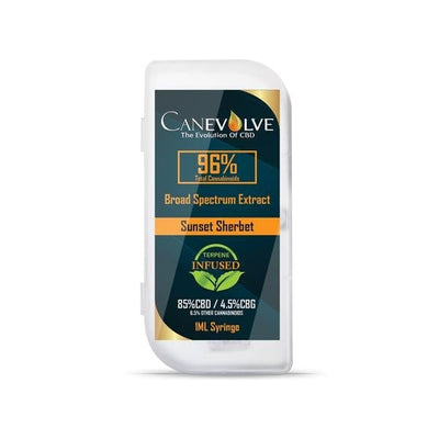 Canevolve CBD Products Sunset Sherbet Canevolve 96% CBD Broad Spectrum Cannabis Extract Syringe 1ml