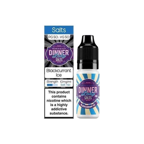 Dinner Lady Vaping Products Blackcurrant Ice 10mg Dinner Lady Flavoured Nic Salt 10ml (50PG/50VG)