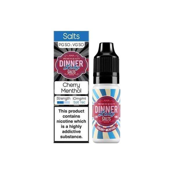 Dinner Lady Vaping Products Cherry Menthol 10mg Dinner Lady Flavoured Nic Salt 10ml (50PG/50VG)