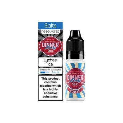 Dinner Lady Vaping Products Lychee Ice 10mg Dinner Lady Flavoured Nic Salt 10ml (50PG/50VG)