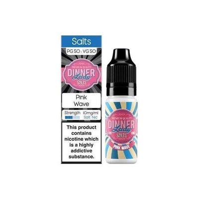 Dinner Lady Vaping Products Pink Wave 10mg Dinner Lady Flavoured Nic Salt 10ml (50PG/50VG)