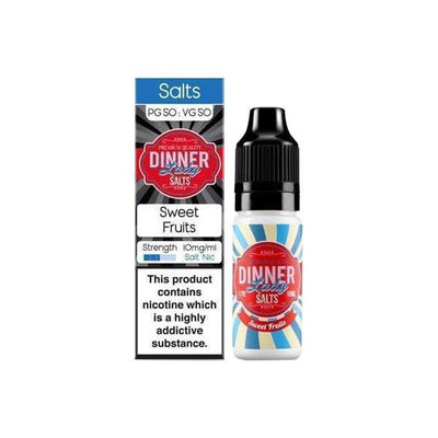 Dinner Lady Vaping Products Sweet Fruits 10mg Dinner Lady Flavoured Nic Salt 10ml (50PG/50VG)