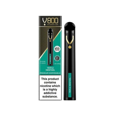 Dinner Lady Vaping Products Triple Menthol 20mg Dinner Lady V800 Disposable Vape Pen 800 Puffs