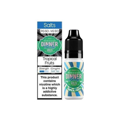 Dinner Lady Vaping Products Tropical Fruit 10mg Dinner Lady Flavoured Nic Salt 10ml (50PG/50VG)