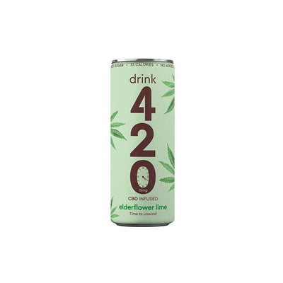 Drink 420 CBD Products 1 x Elderflower Lime Drink 420 CBD 15mg Infused Sparkling Drink - Elderflower Lime