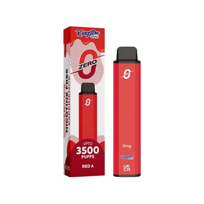 Kingston Vaping Products Red A 0mg Kingston Zero Disposable Vape Device 3500 Puffs
