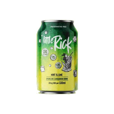 Little Rick CBD Products 24 x Little Rick Drink 32mg CBD Sparkling 330ml Mint & Lime (BUY 1 GET 1 FREE)