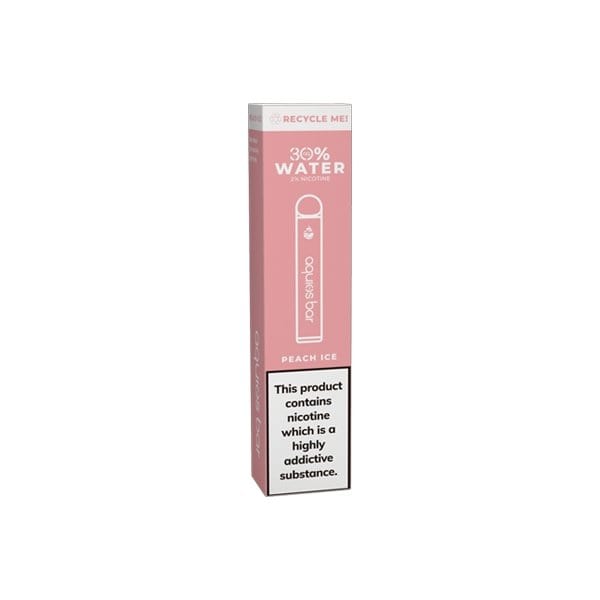 LocoSoco Vaping Products Peach Ice 20mg Aquios Bar Water Based Disposable Vaping Device 600 Puffs