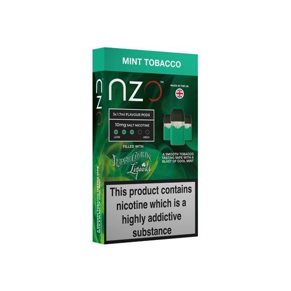 NZO Vaping Products Mint Tobacco NZO 10mg Leprechaun Liquids Nic Salt
