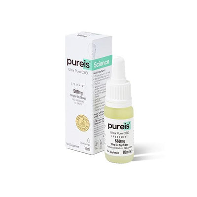 Pureis® CBD 560mg Ultra Pure CBD Oral Drops - Spearmint - Hemprove UK