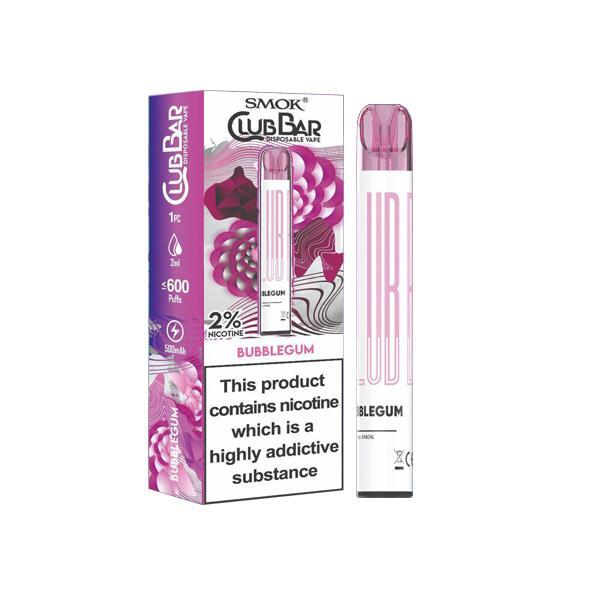 Smok Vaping Products Bubblegum 20mg Smok Club Bar Disposable Vape Pen 600 Puffs