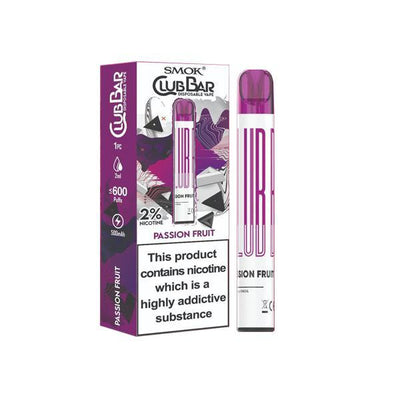 Smok Vaping Products Passion Fruit 20mg Smok Club Bar Disposable Vape Pen 600 Puffs