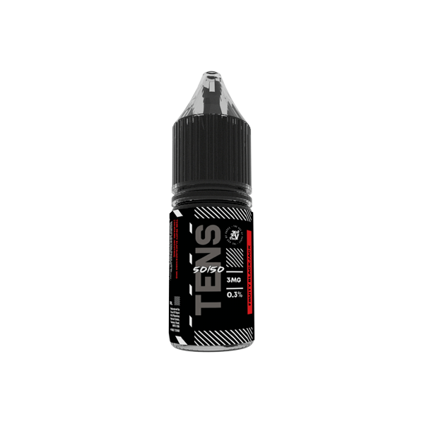 Tens Vaping Products 3mg Tens 50/50 10ml (50VG/50PG) - Pack Of 10