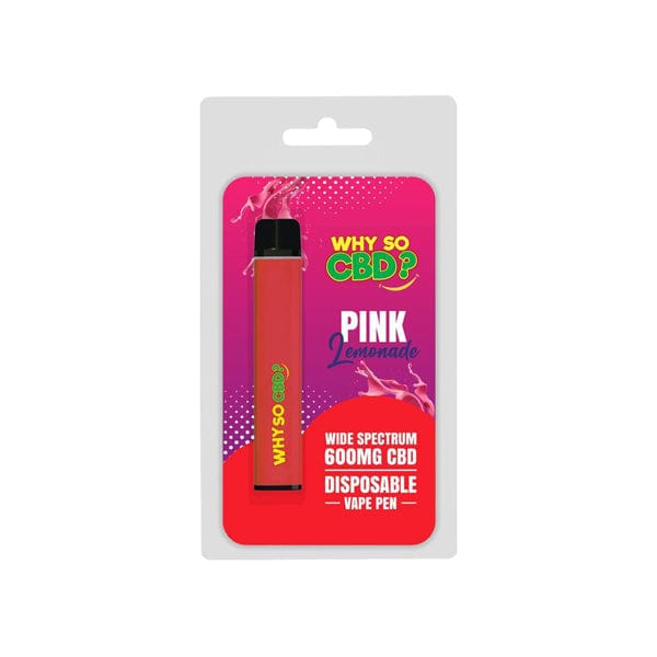 Why So CBD CBD Products Pink Lemonade Why So CBD? 600mg Wide Spectrum CBD Disposable Vape Pen